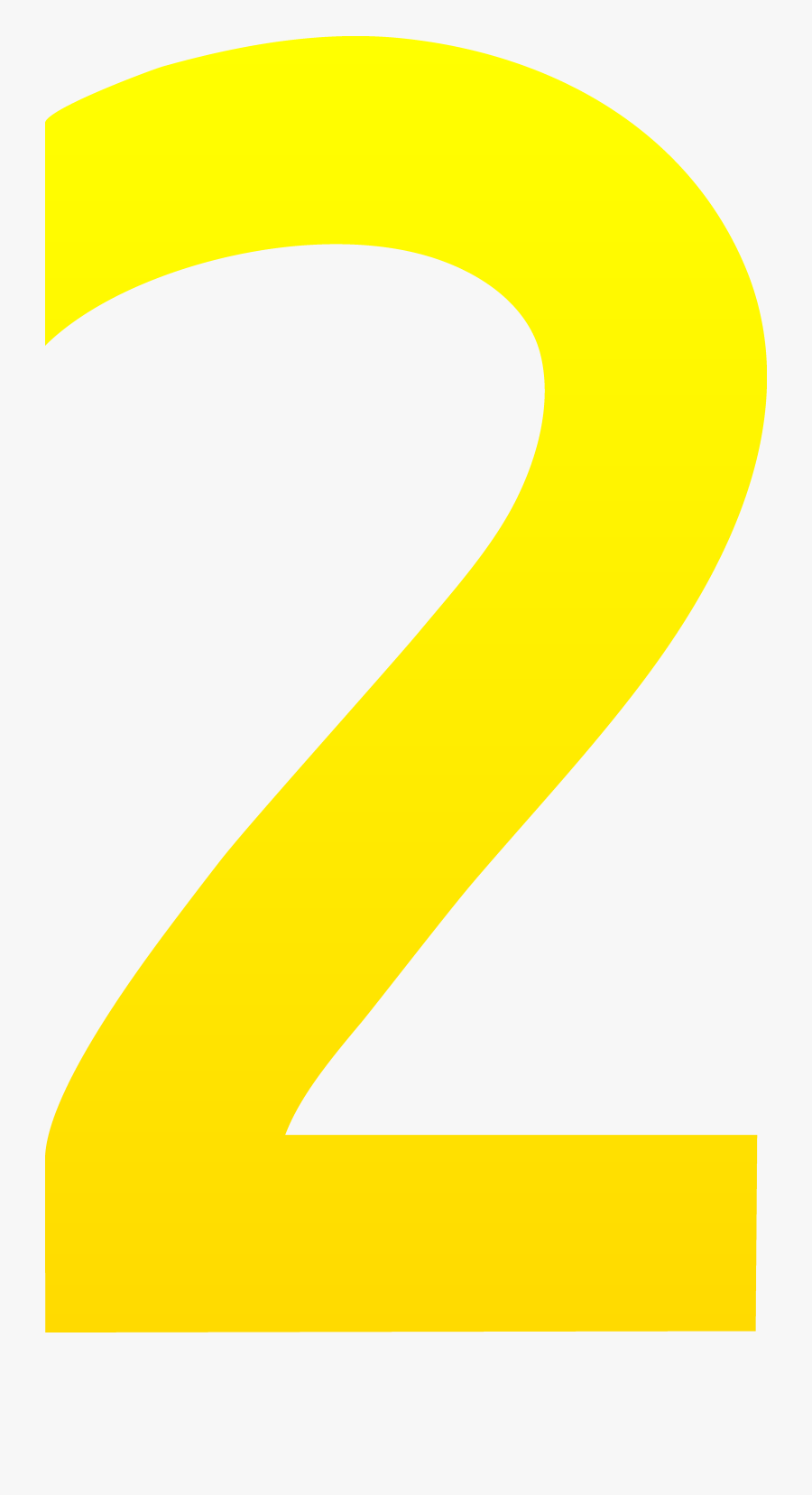 The Number Two Free Clip Art - Yellow Number Two, Transparent Clipart
