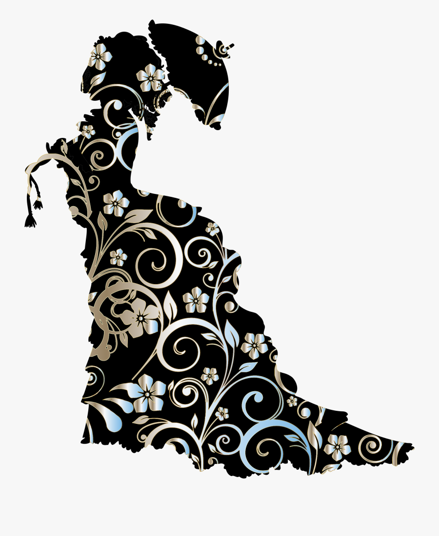 Silhouette Clip Art - Victorian Silhouette Of A Woman Transparent, Transparent Clipart