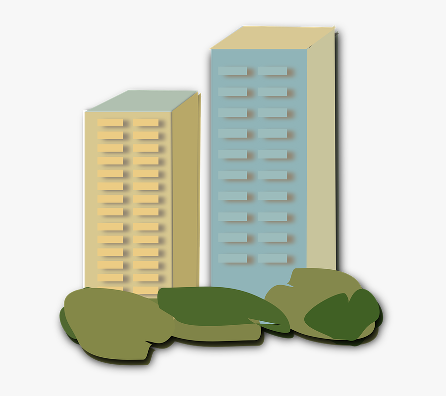 Apartments Buildings Construction - Flat Cliparts, Transparent Clipart