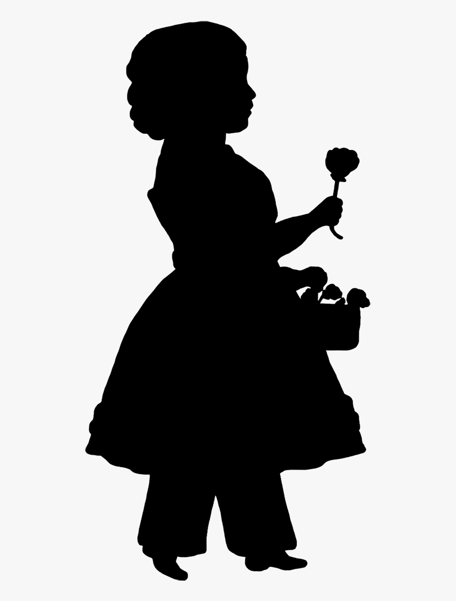 Flower Girl Silhouette Png, Transparent Clipart