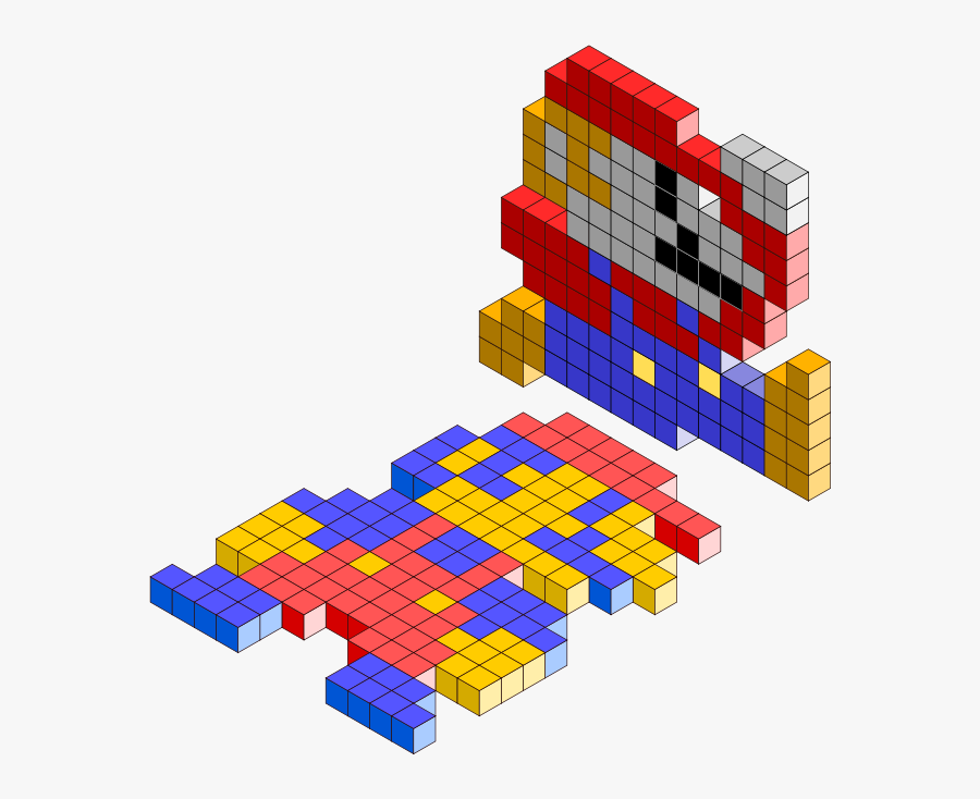 Mario Bros 3d Blocks Svg Vector File, Vector Clip Art - Tetris Pixel Art, Transparent Clipart