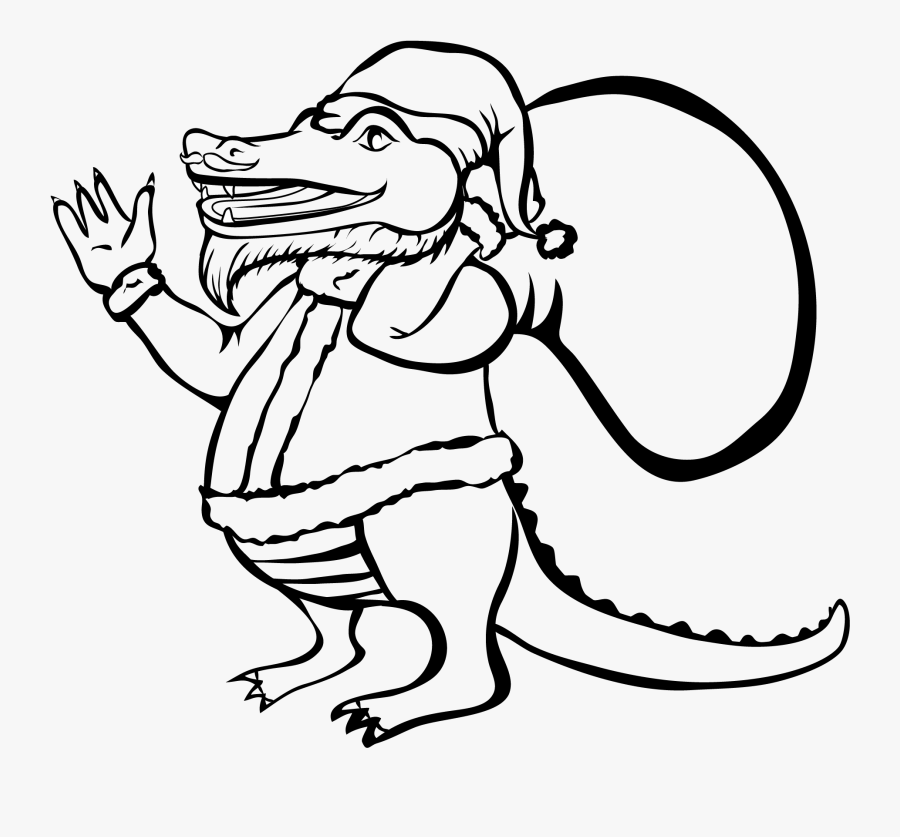 Santa Alligator Vector Clip Art, Transparent Clipart