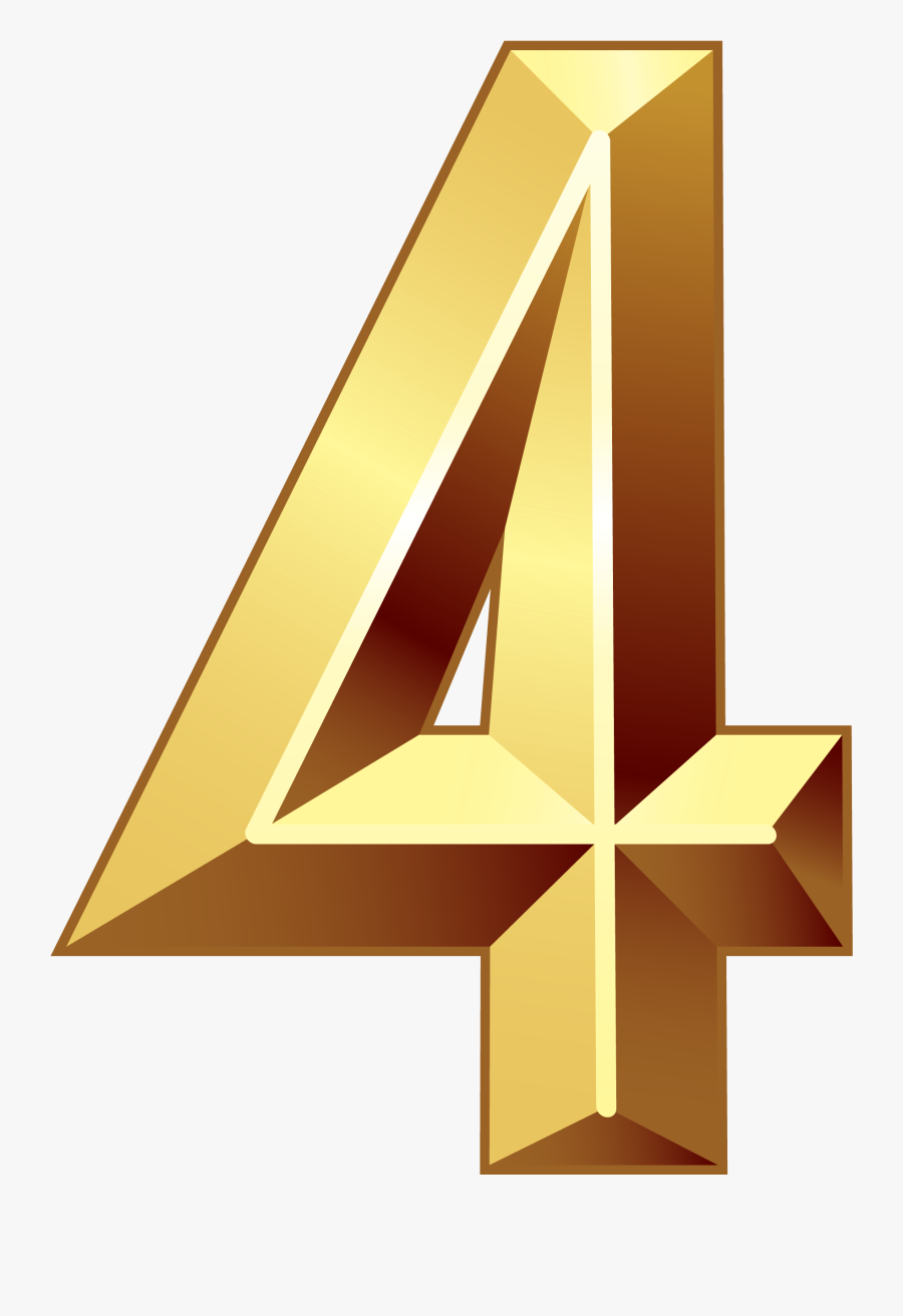 House Number Clipart - Gold Number 4 Png, Transparent Clipart