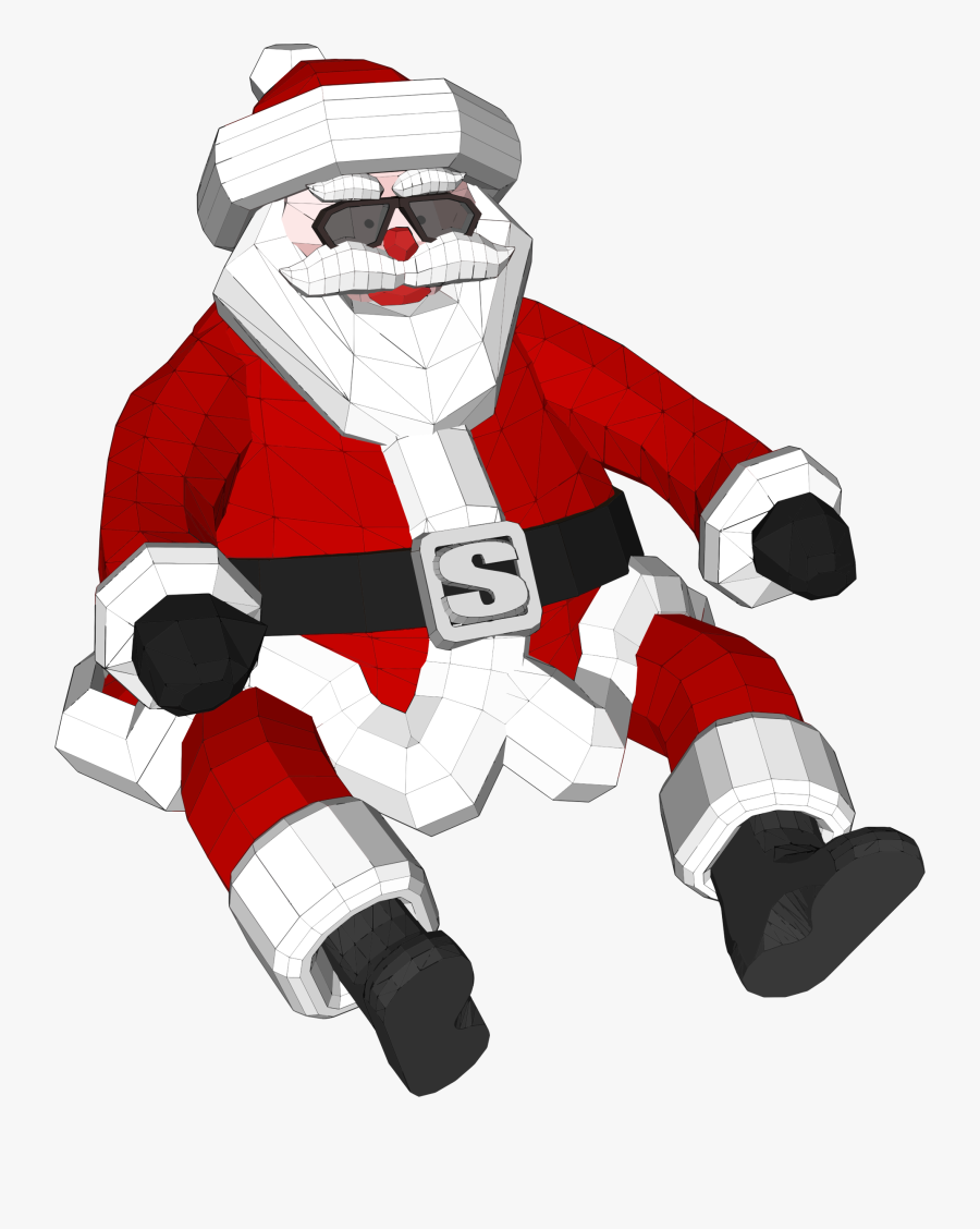 3d Polygonal Santa Claus Clip Arts - Santa Claus Walking Animation, Transparent Clipart