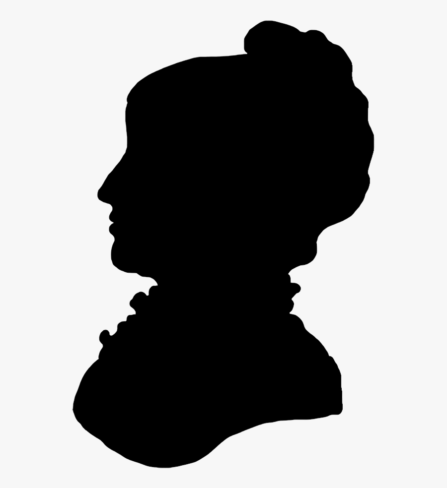 Victorian Silhouette Clipart - Old Woman Face Silhouette, Transparent Clipart