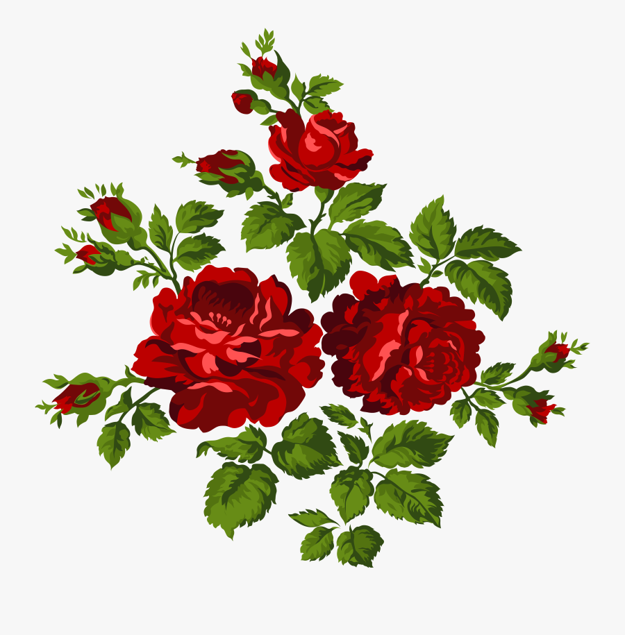 Vintage Roses Png Clip Art Image, Transparent Clipart