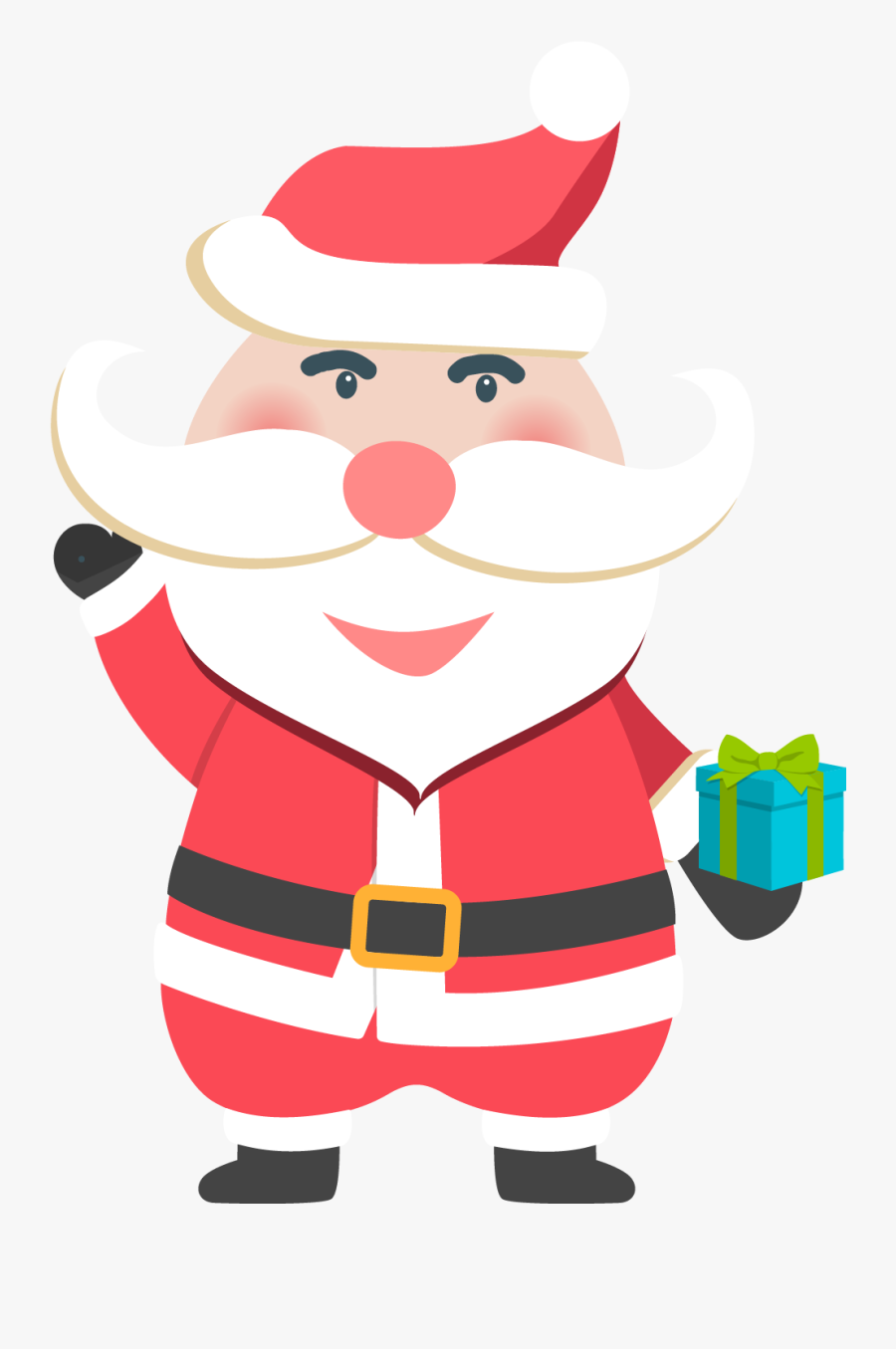 Christmas Santa Claus Gift Present Png And Vector- - Cartoon, Transparent Clipart