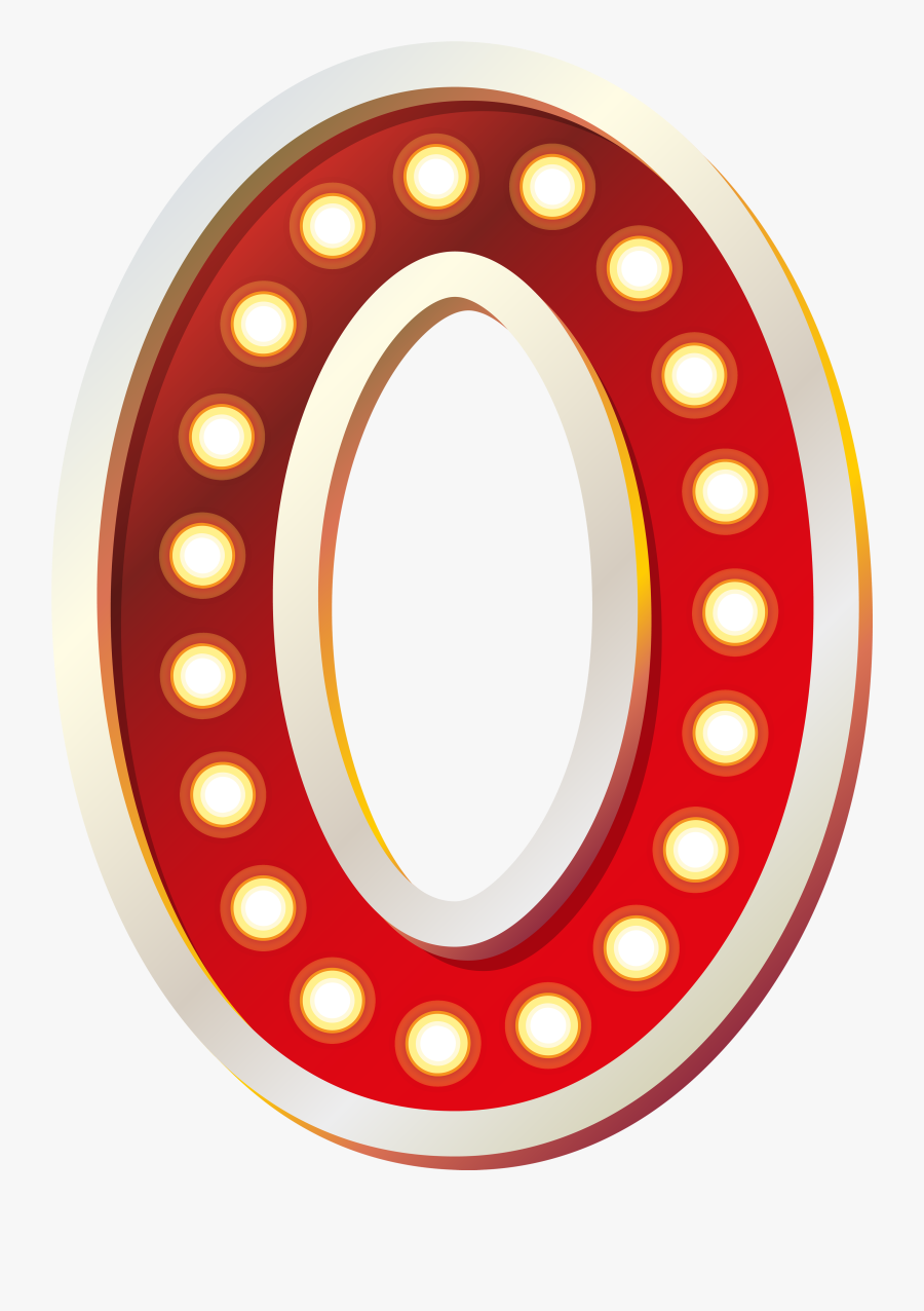 Red Number Zero With Lights Png Clip Art Imageu200b - Gordon Elementary School Patriots, Transparent Clipart