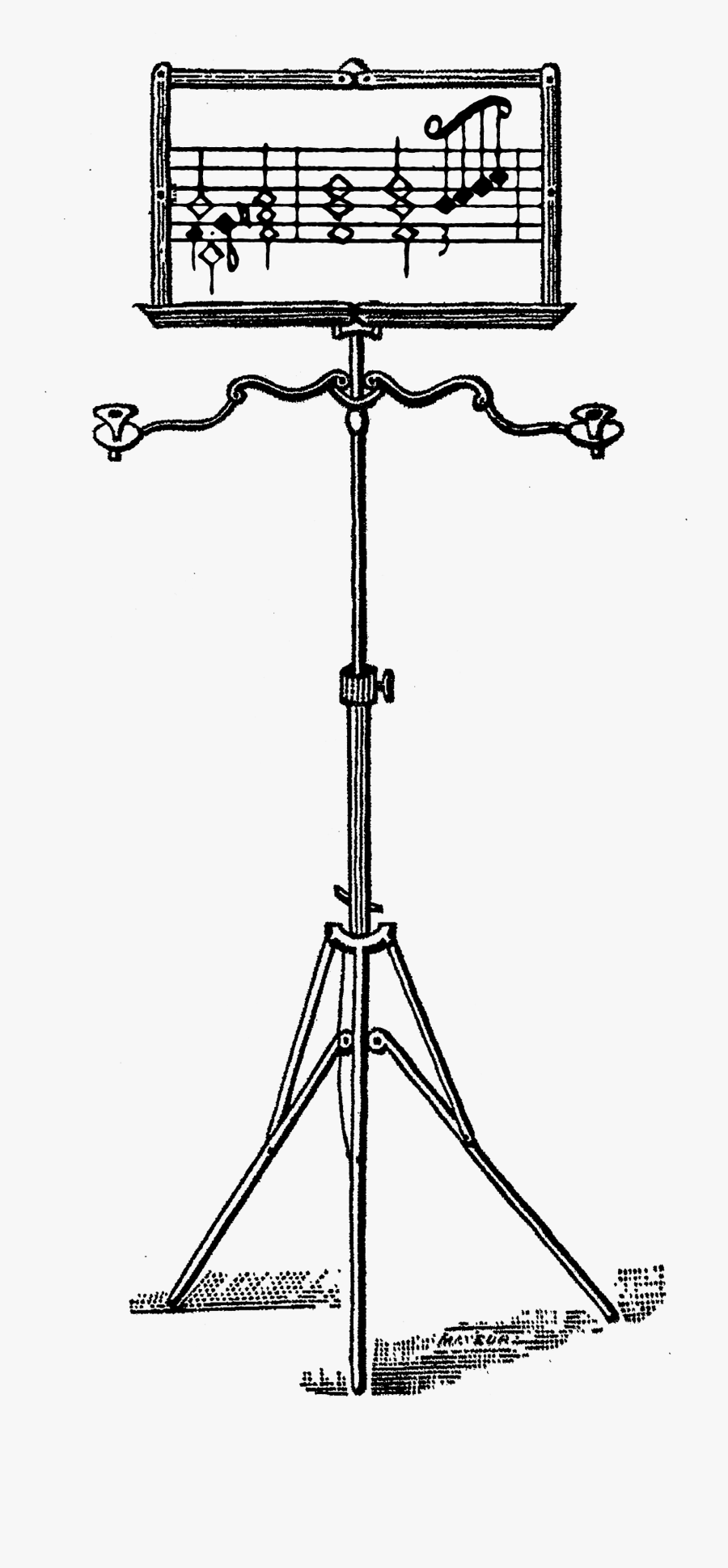 2045 Music Stand Victorian Era Free Vintage Clip Art - Vintage Music Clip Art Png, Transparent Clipart