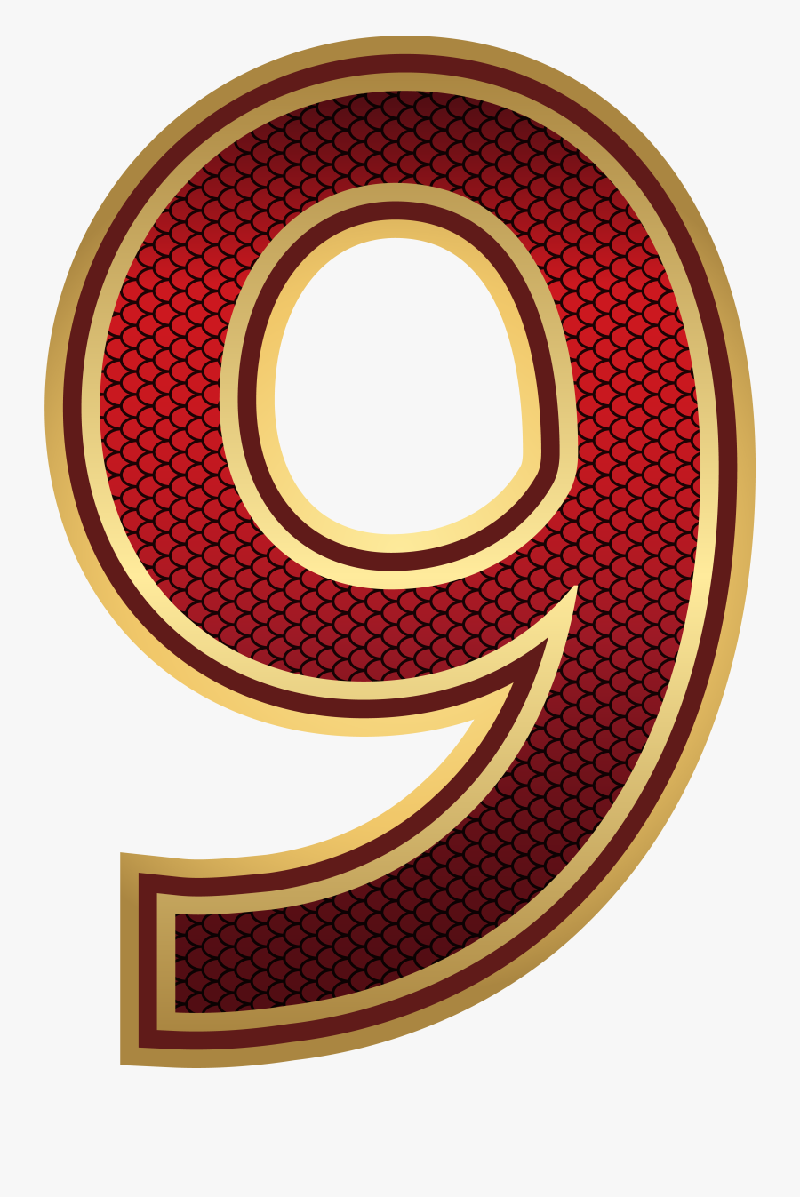 Red And Gold Number, Transparent Clipart