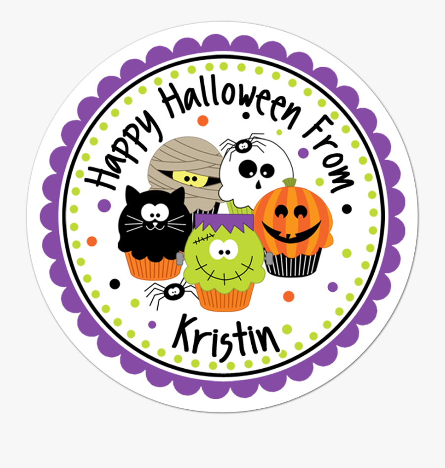 Halloween Cupcakes Scallop Border Personalized Sticker - Legends Tavern And Grille, Transparent Clipart