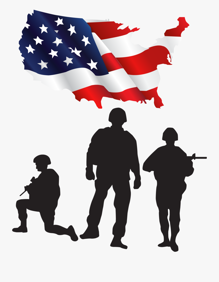 United States Soldier Salute Clip Art - American Soldier Silhouette Png, Transparent Clipart