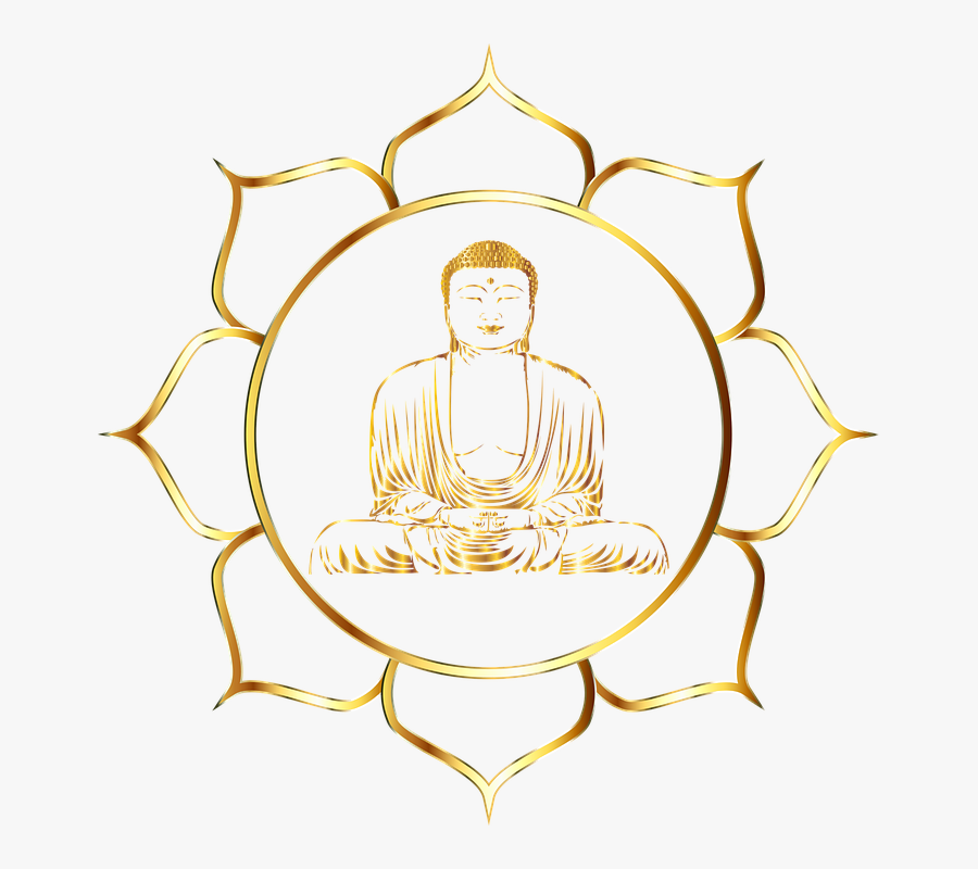 Buddha, Buddhism, Flower, Line Art, Lotus, Meditation - Buddha Vector, Transparent Clipart