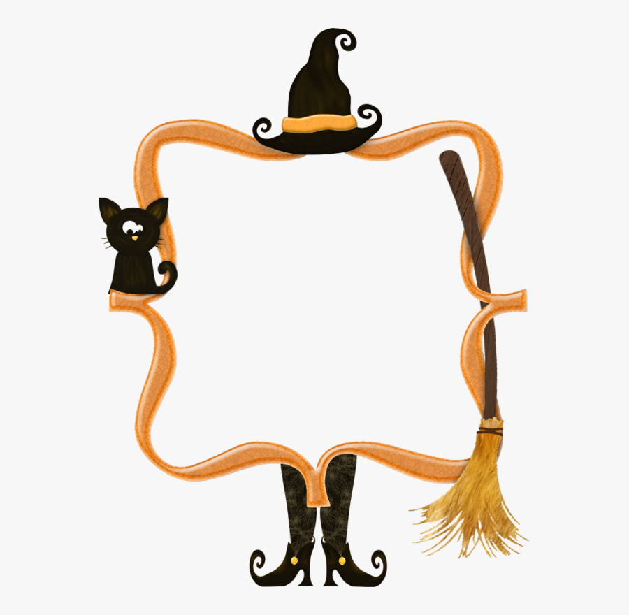 Halloween Cards, Halloween Frames, Halloween Clipart, - Halloween Border Clip Art Witch, Transparent Clipart