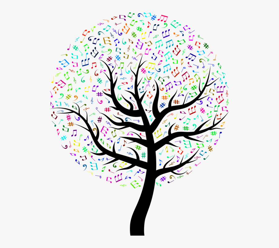 Colorful Music Tree, Transparent Clipart
