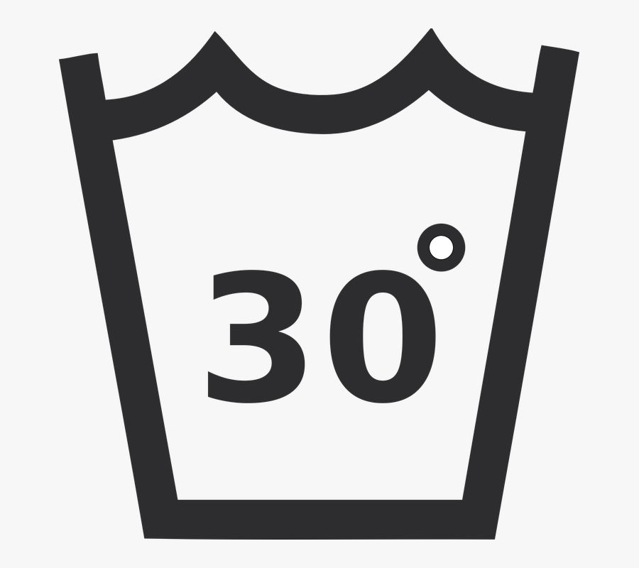 Hand Wash Symbol, Wash At 30 Degrees, Thirty Degrees - Delicate Gentle Wash Symbol, Transparent Clipart