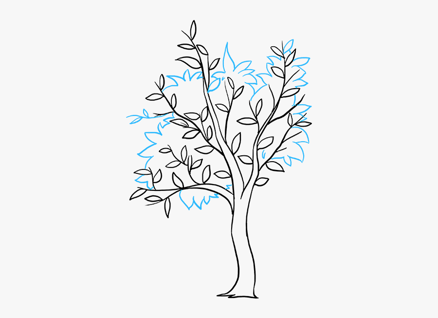 How To Draw Fall Tree - Easy Small Tree Drawing, Transparent Clipart