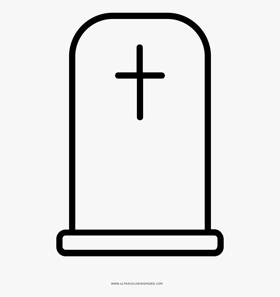 Tombstone Coloring Page Ultra Coloring Pages Gravestones - Cross, Transparent Clipart