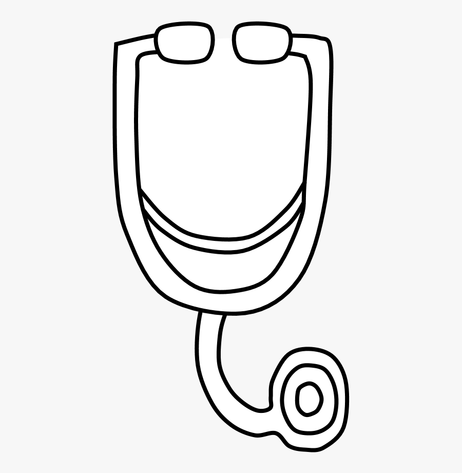 Stethoscope, Black And White - Illustration, Transparent Clipart