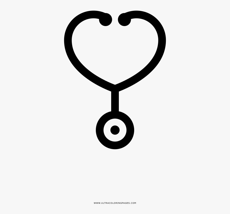 Stethoscope Coloring Page - Line Art, Transparent Clipart