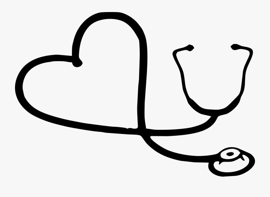 Black Stethoscope Heart Clipart, Transparent Clipart
