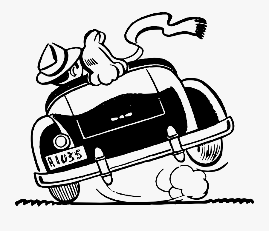 Vintage Just Married Car Png Black And White - Just Married Car Vector, Transparent Clipart