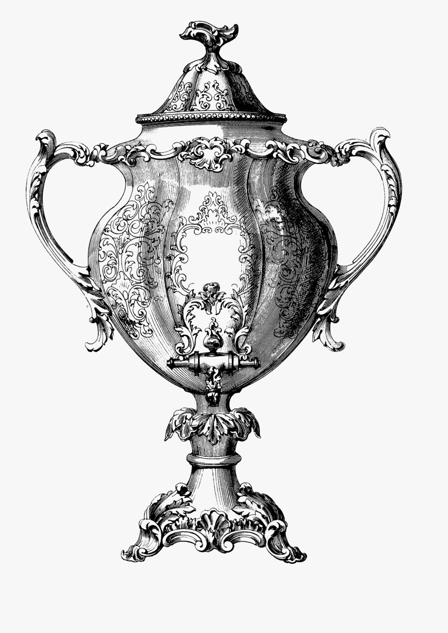 Vintage Tea Table Illustration, Transparent Clipart