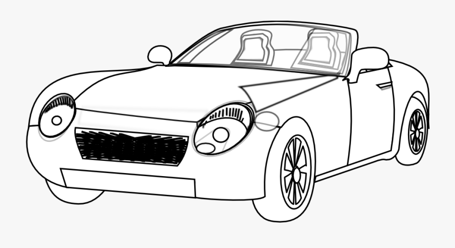 Netalloy Yellow Convertible Sports Car Black White - Car Clipart Black Background, Transparent Clipart