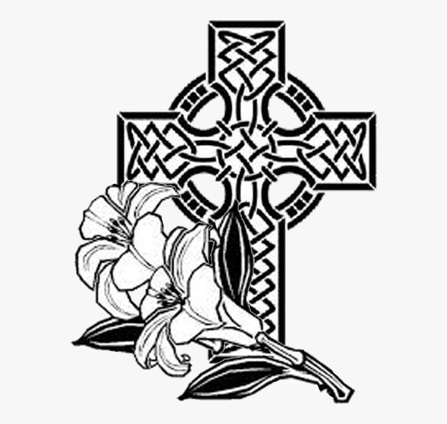 Easter Sunday April - Celtic Cross Black And White, Transparent Clipart