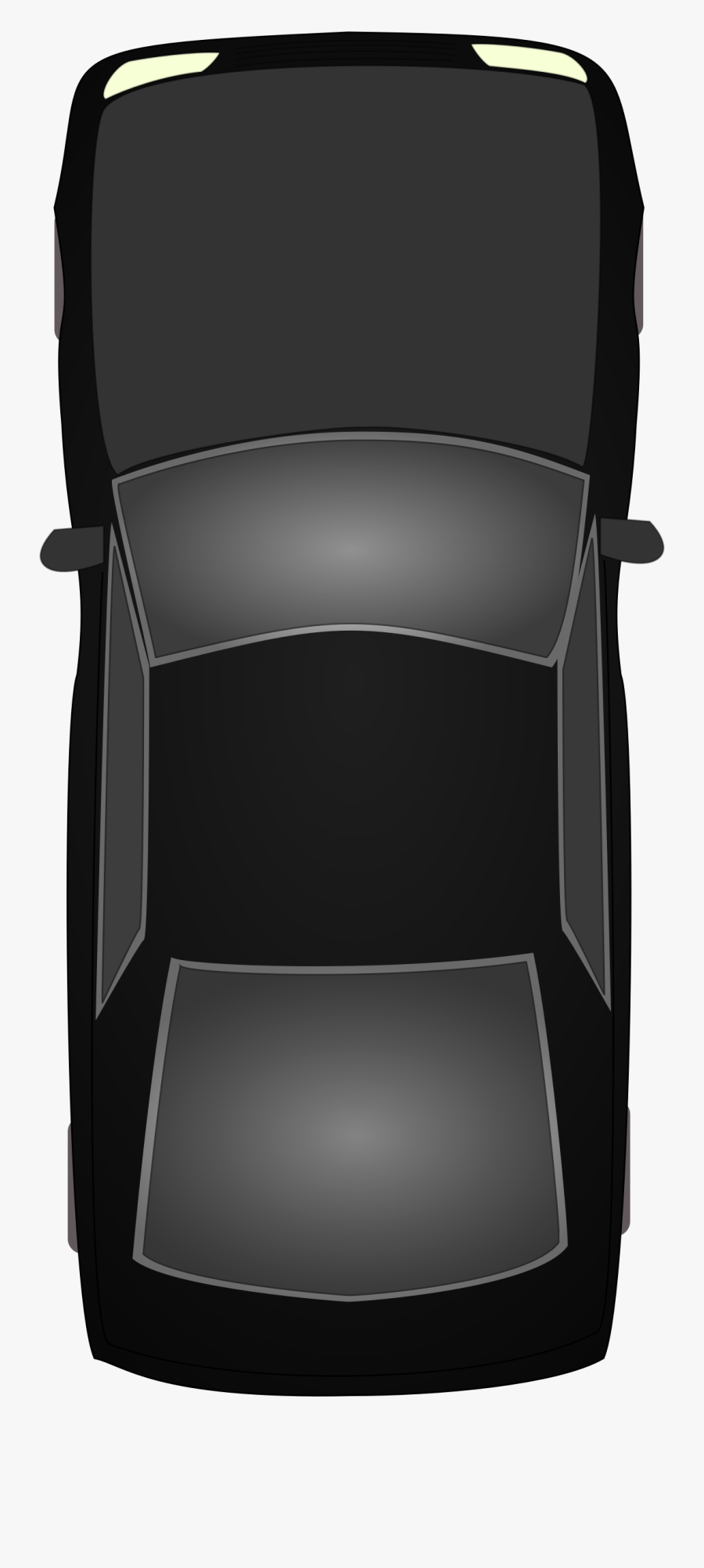 Clipart Black And White Top View - Black Car Png Top View, Transparent Clipart