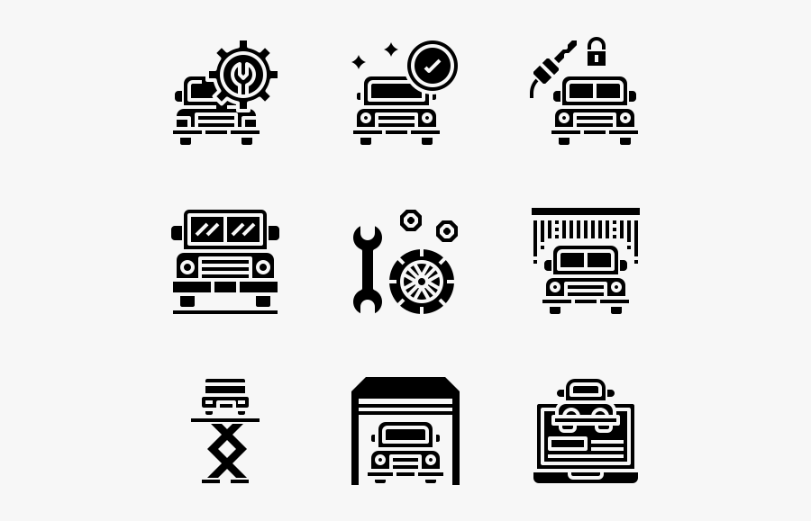 Garage Icons, Transparent Clipart