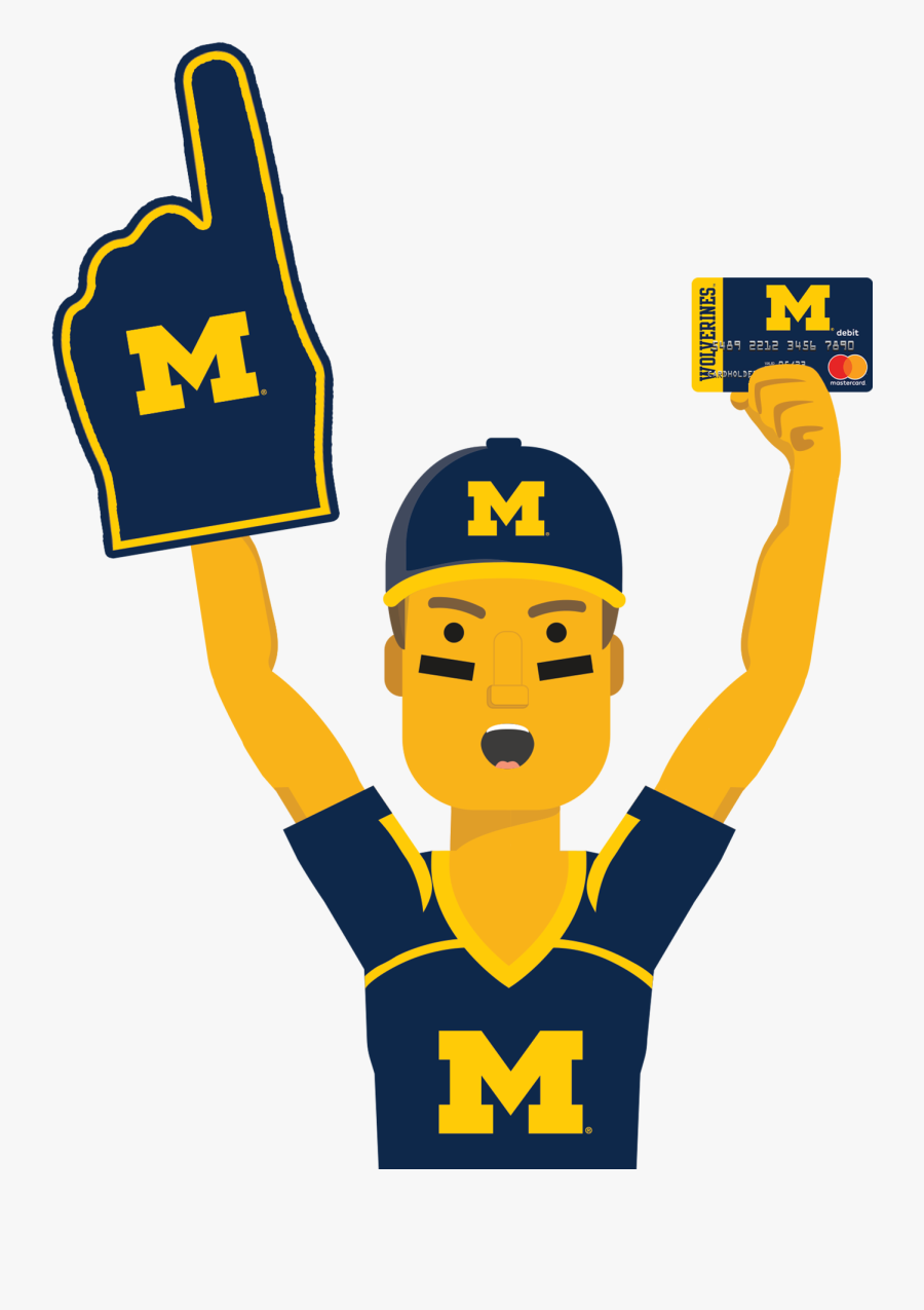 Michigan Ultimate Fan Holding The Michigan Wolverines - Michigan, Transparent Clipart