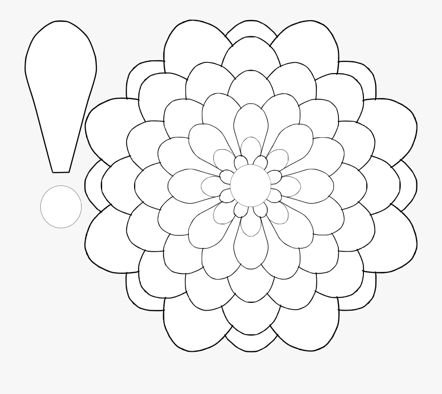 Layered Flower Drawing, Transparent Clipart