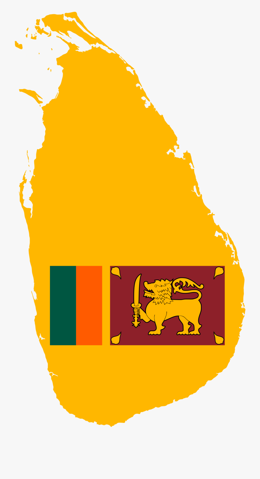 Sri Lanka Map With Flag, Transparent Clipart