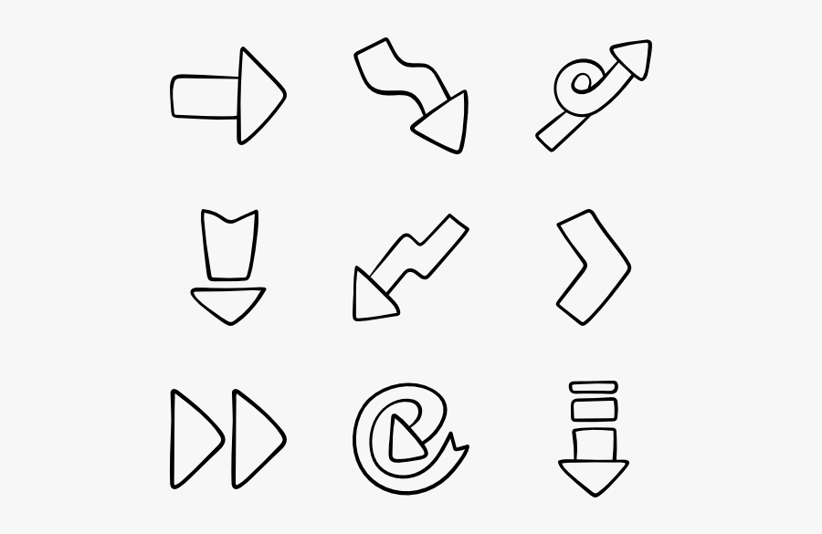 Arrows - Line Art, Transparent Clipart