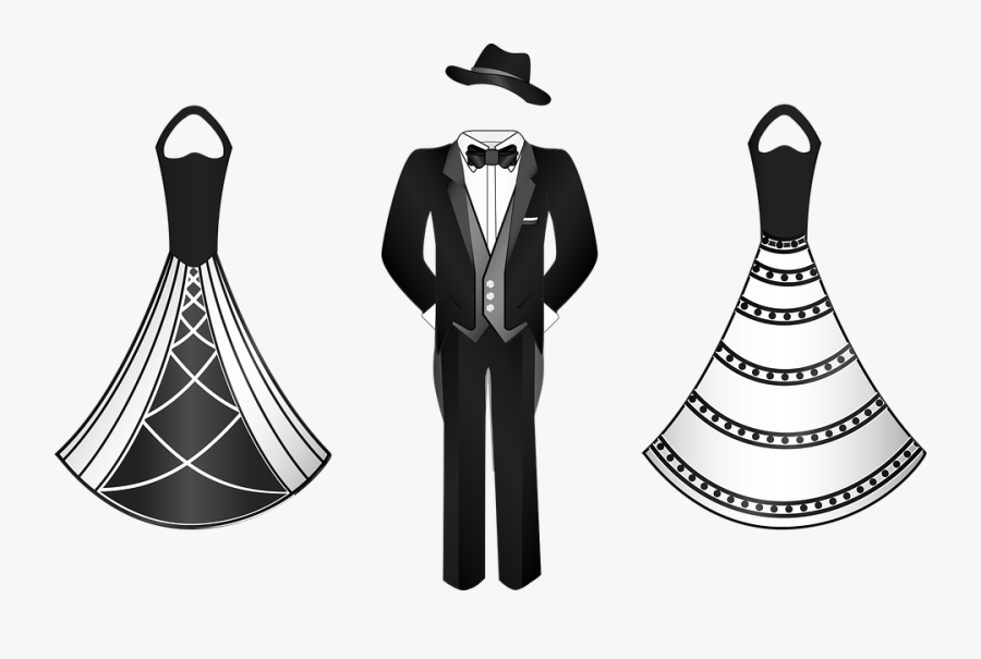 Graphic, Prom Dress, Formal Wear, Tuxedo, Prom, Gown - Tuxedo And Gown Clipart Black, Transparent Clipart