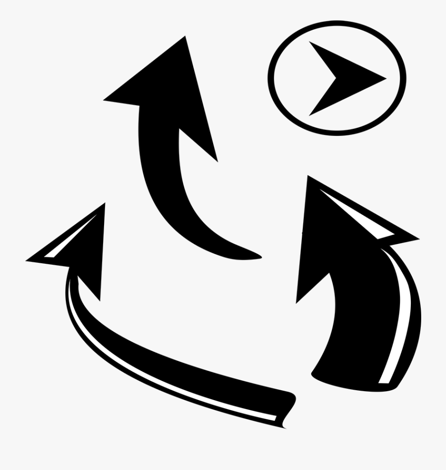 Arrow Symbols Black White - Crescent, Transparent Clipart