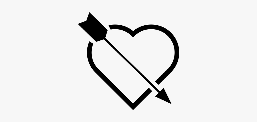 Icon, Heart, Arrow, Black, Love, Emblem, Element - Black Love No Background, Transparent Clipart