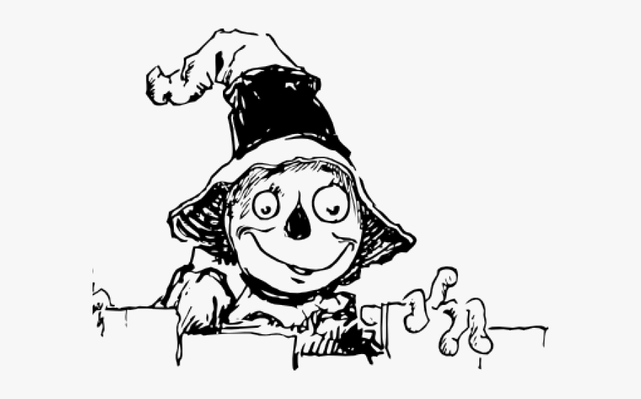 Scarecrow Looking Over Fence, Transparent Clipart