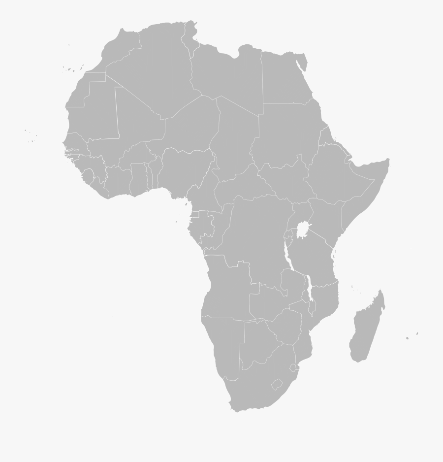 Map Of Africa Showing Ethiopia - Africa Map Grayscale, Transparent Clipart