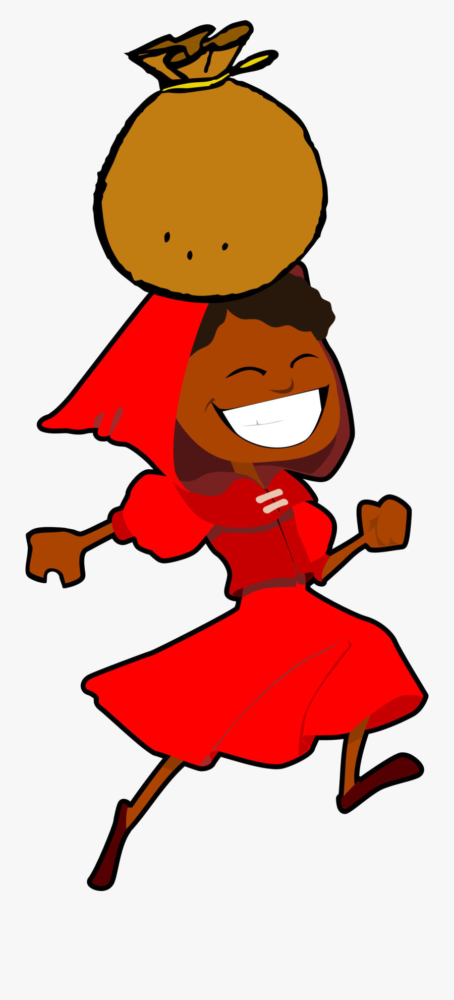 Little Red In Africa Clip Arts - Little Red Riding Hood Skipping, Transparent Clipart