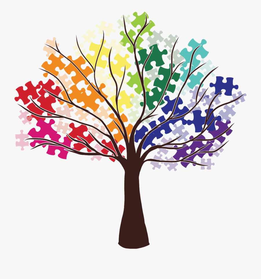 Autism Institute Of Friendship - Autism Puzzle Piece Tree, Transparent Clipart