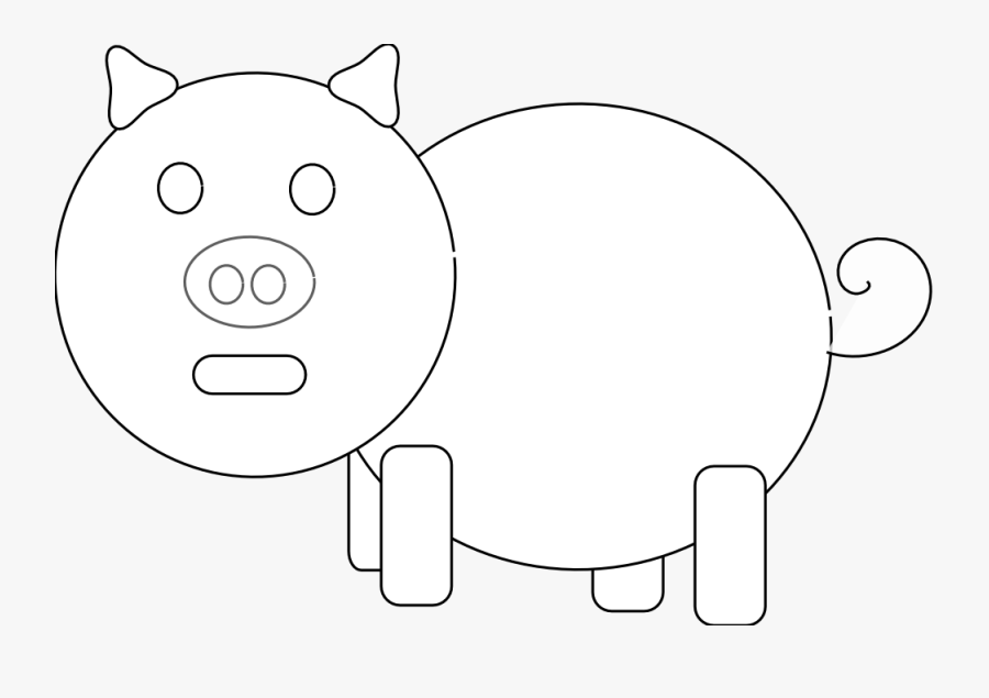 Pig Lineart, Transparent Clipart