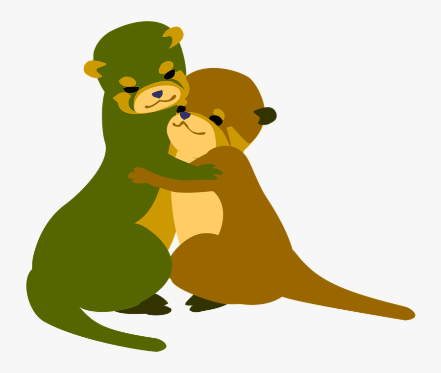Otter, Hugs, Love, Friendship, Good Friends Clipart - Love And Friendship Clip Art, Transparent Clipart