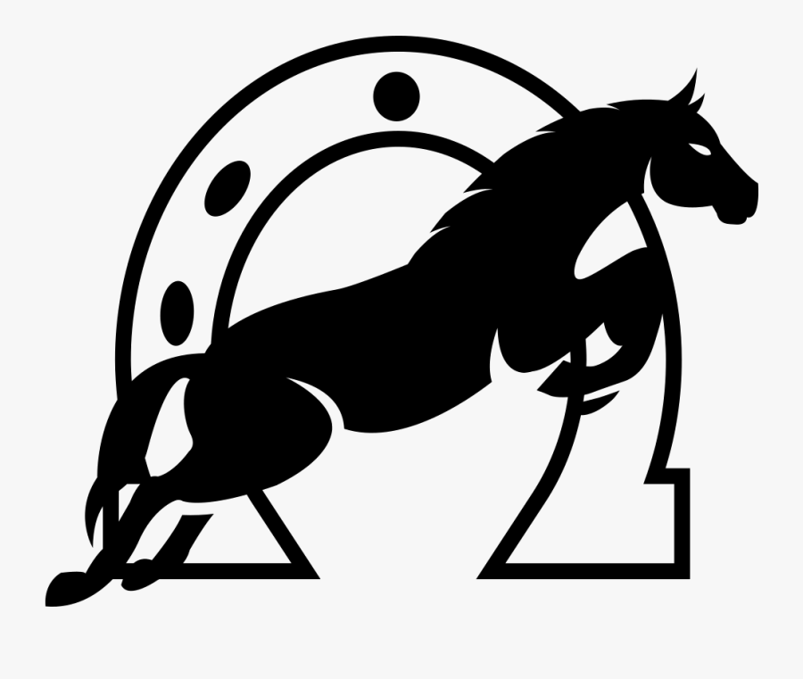 Jumping Horse In Front A Horseshoe - Herradura Con La Cabeza De Caballo, Transparent Clipart