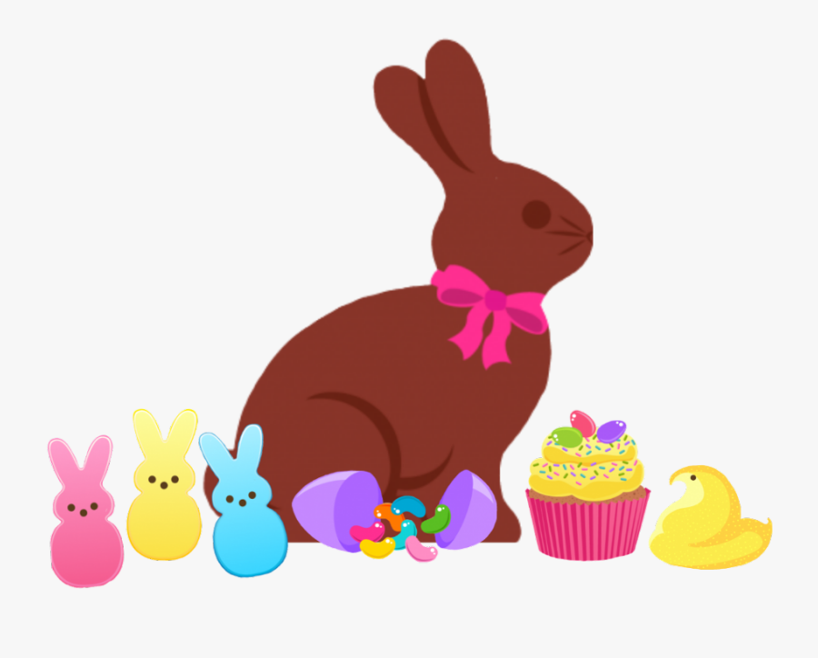#eastercandy #chocolatebunny #peeps #cupcakes #jellybeans - Domestic Rabbit, Transparent Clipart
