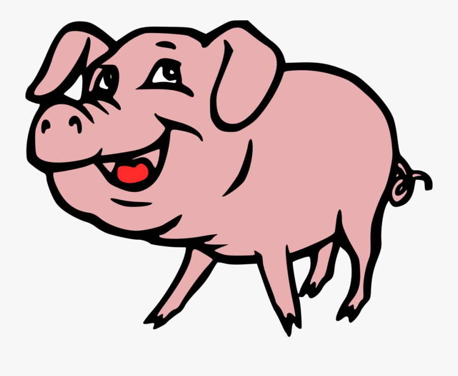 Pink,line Art,livestock - Pig Clip Art, Transparent Clipart
