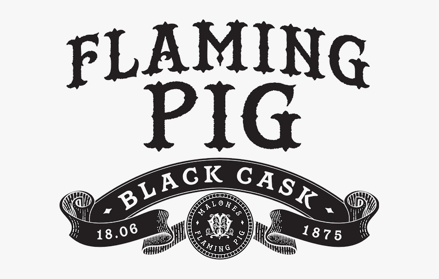 Flaming Pig Black Cask Whisky Logo, Transparent Clipart