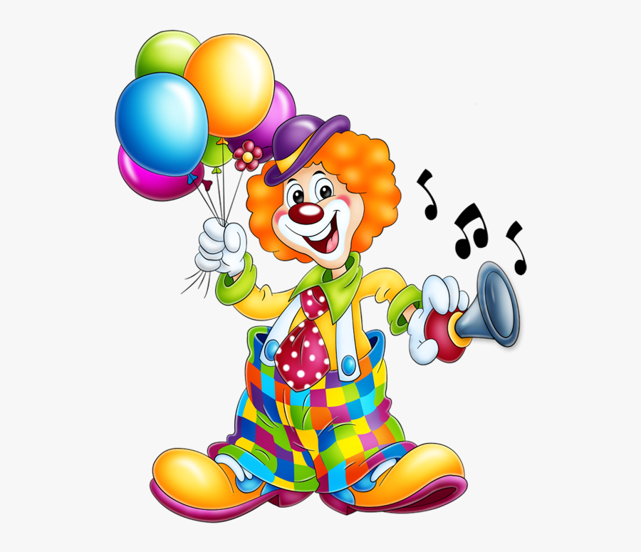Funny Musical Party Clowns With Balloons - Fasching Clown, Transparent Clipart