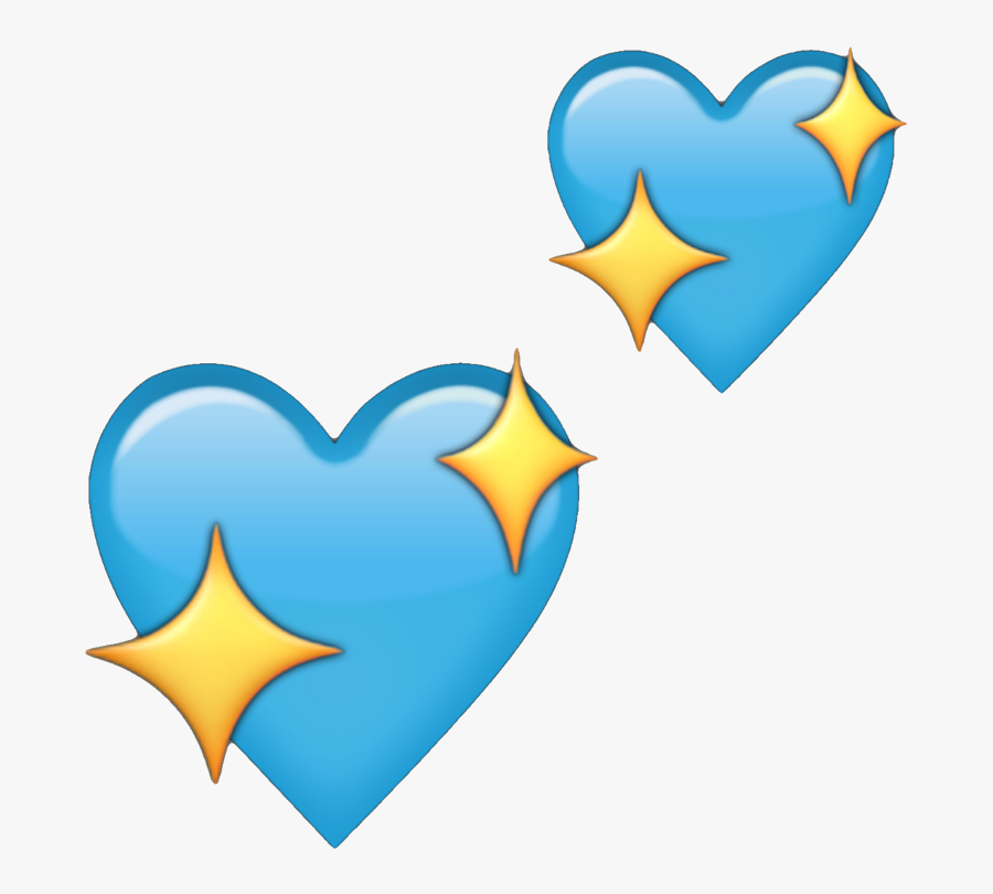 Heart Emoji Blue Sparkle Blueheart Heartemoji Sparkling - Cute Discord Heart Emote, Transparent Clipart